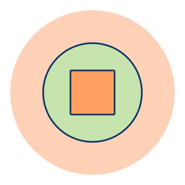 Düz renk vektör simgesini durdur. Müzik ve ses web sitesi için grafik sembolü ve uygulama tasarımı, logo, uygulama, UI