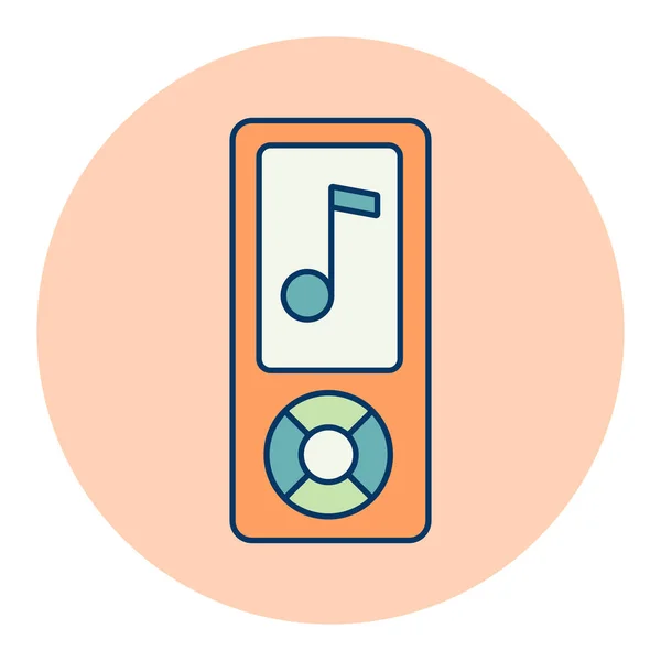 Mp3 Speler Kleur Vector Pictogram Muziekbord Grafiek Symbool Voor Muziek — Stockvector