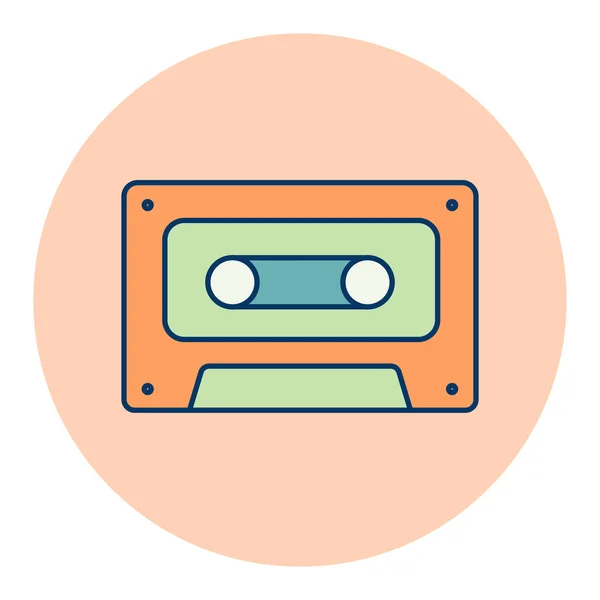 Audio Cassette Cinta Vector Icono Signo Musical Símbolo Gráfico Para — Vector de stock