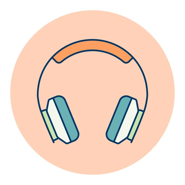 Über Ohr Kopfhörer Vektorsymbol Grafik Symbol Für Musik Und Sound — Stockvektor