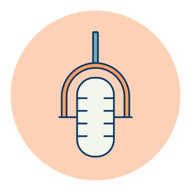 Retro mikrofon renk vektörü düz simgesi. Müzik ve ses web sitesi için grafik sembolü ve uygulama tasarımı, logo, uygulama, UI