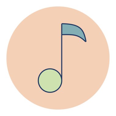 Müzik notası düz renk vektör simgesi. Müzik ve ses web sitesi için grafik sembolü ve uygulama tasarımı, logo, uygulama, UI