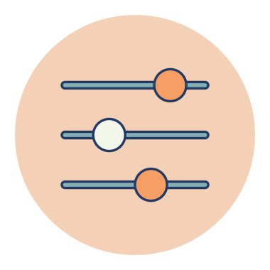 Eşitleştirici renk vektör simgesi. Müzik ses dalgası sembolü. Müzik ve ses web sitesi için grafik sembolü ve uygulama tasarımı, logo, uygulama, UI