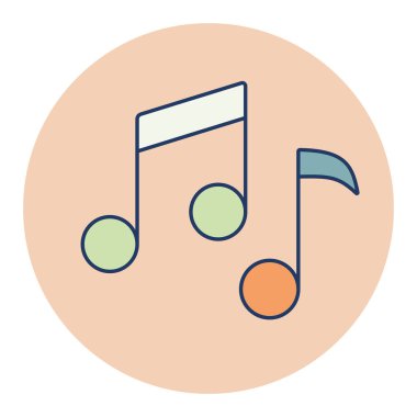 Müzik notaları, şarkı, melodi veya düz renk vektör simgesi. Müzik ve ses web sitesi için grafik sembolü ve uygulama tasarımı, logo, uygulama, UI
