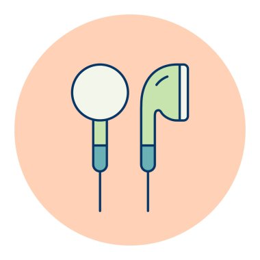 Kulaklık rengi vektör düz simge. Müzik ve ses web sitesi için grafik sembolü ve uygulama tasarımı, logo, uygulama, UI