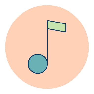 Müzik notası düz renk vektör simgesi. Müzik ve ses web sitesi için grafik sembolü ve uygulama tasarımı, logo, uygulama, UI