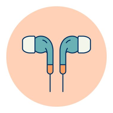 Kulaklık rengi vektör düz simge. Müzik işareti. Müzik ve ses web sitesi için grafik sembolü ve uygulama tasarımı, logo, uygulama, UI