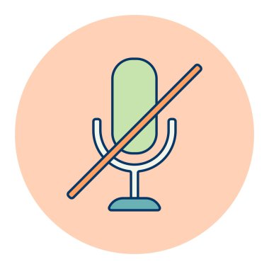 Mikrofon, mikrofon sessiz renk vektör simgesi. Müzik işareti. Müzik ve ses web sitesi için grafik sembolü ve uygulama tasarımı, logo, uygulama, UI