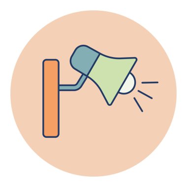 Hoparlör veya megafon renk vektör ikonu. Müzik ve ses web sitesi için grafik sembolü ve uygulama tasarımı, logo, uygulama, UI