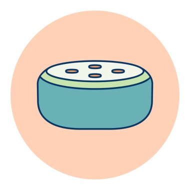 Ses tanıma düz renk vektör simgesine sahip küçük akıllı konuşmacı. Müzik ve ses web sitesi için grafik sembolü ve uygulama tasarımı, logo, uygulama, UI