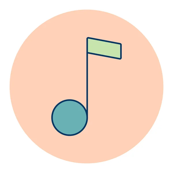 音乐音符扁平的彩色矢量图标 音乐和声音网站及应用程序设计 用户界面的图形符号 — 图库矢量图片