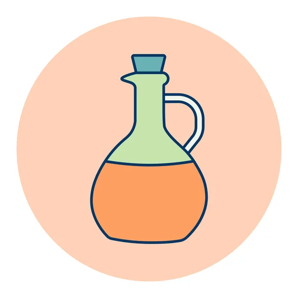 Olive Oil Glass Jug Pitcher Icône Couleur Vectorielle Symbole Graphique — Image vectorielle