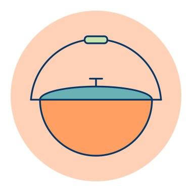 Metal vektör renk ikonundan kamp kazanı. Mutfak aletleri. Yemek pişirme web sitesi tasarımı, logo, uygulama, UI için grafik sembolü