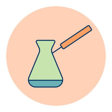 Türk Cezve vektör renk simgesi. Mutfak aletleri. Yemek pişirme web sitesi tasarımı, logo, uygulama, UI için grafik sembolü