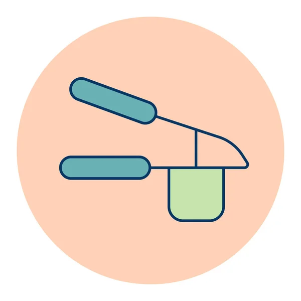 Значок Векторного Цвета Чесночного Пресса Кухонный Прибор Графический Символ Приготовления — стоковый вектор