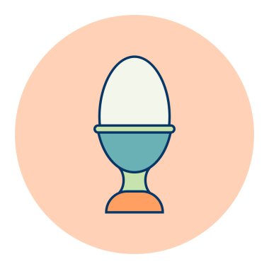 Yumurta kabı taşıyıcı renk ikonunda rafadan yumurta. Mutfak aletleri. Yemek pişirme web sitesi tasarımı, logo, uygulama, UI için grafik sembolü