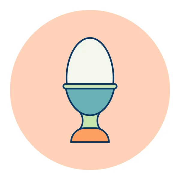 Měkké Vařené Vejce Barvě Vektoru Vaječného Poháru Kuchyňský Spotřebič Grafický — Stockový vektor