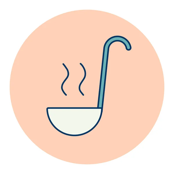 Suppenkelle Vektor Farbsymbol Küchengerät Grafik Symbol Für Das Kochen Webseiten — Stockvektor