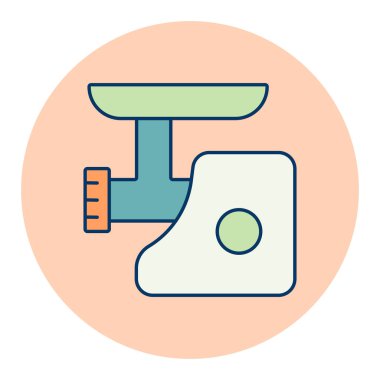 Elektrikli et öğütücü vektör renk simgesi. Elektrikli mutfak aletleri. Yemek pişirme web sitesi tasarımı, logo, uygulama, UI için grafik sembolü