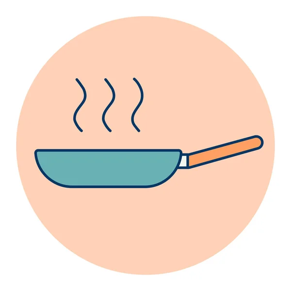 炒锅矢量彩色图标 厨房用具 烹饪网站设计 应用程序 用户界面的图形符号 — 图库矢量图片
