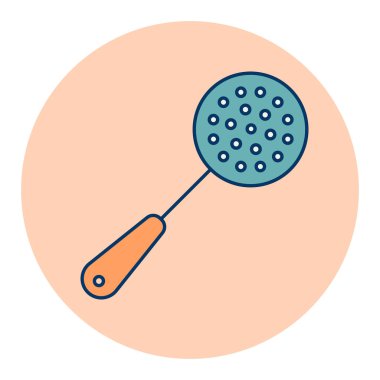Skimmer vektör renk simgesi. Mutfak aletleri. Yemek pişirme web sitesi tasarımı, logo, uygulama, UI için grafik sembolü