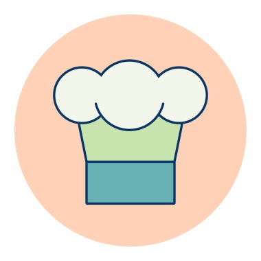 Şef Yemek Başlığı Vektör Rengi simgesi. Yemek pişirme web sitesi tasarımı, logo, uygulama, UI için grafik sembolü