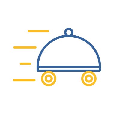 Yemek teslimatı ve yemek vektörü izole edilmiş ikon. Teslimat tabelası. Yemek pişirme web sitesi ve uygulama tasarımı, logo, uygulama, UI için grafik sembolü