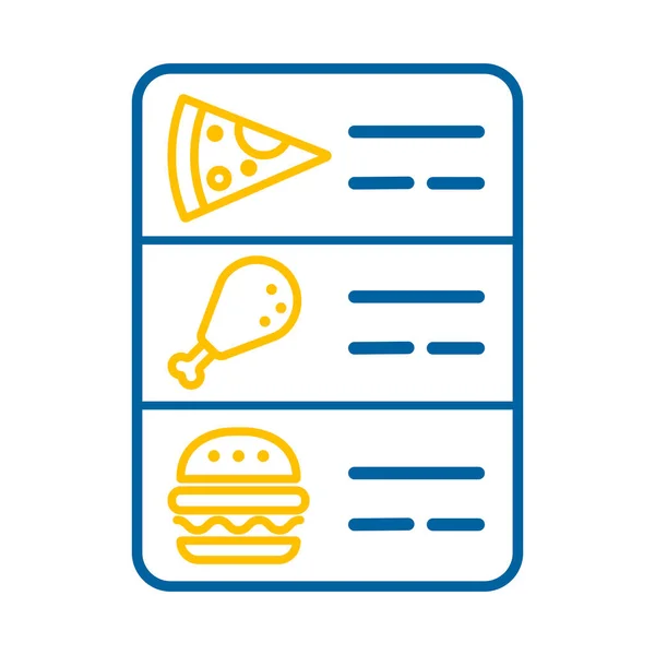 Online Voedsel Menu Vector Geïsoleerd Pictogram Bezorgbord Grafiek Symbool Voor — Stockvector