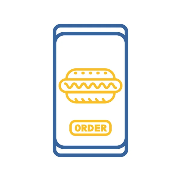 Service Livraison Restauration Rapide Vecteur Icône Isolée Symbole Hot Dog — Image vectorielle