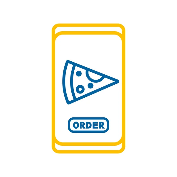 Fast Food Delivery Service Vector Isolated Icon Pizza Slice Sign — Stock Vector