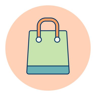 Alışveriş torbası izole edilmiş ikon. E-ticaret tabelası. Web sitenizin tasarımı için grafik sembolü, logo, uygulama, UI. Vektör illüstrasyonu, EPS10.