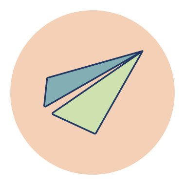 Kağıt uçak, mesaj düz izole ikon. E-ticaret tabelası. Web sitenizin tasarımı için grafik sembolü, logo, uygulama, UI. Vektör illüstrasyonu, EPS10.