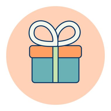 Hediye vektörü izole edilmiş simge. E-ticaret tabelası. Web sitenizin tasarımı için grafik sembolü, logo, uygulama, UI. Vektör illüstrasyonu, EPS10.