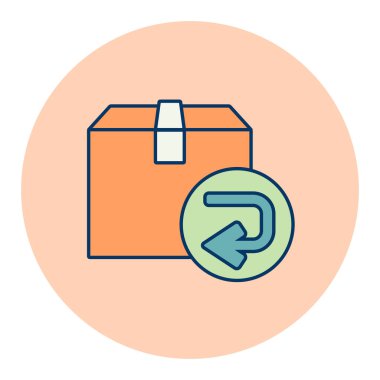 Dönüş için izole edilmiş simge. E-ticaret tabelası. Web sitenizin tasarımı için grafik sembolü, logo, uygulama, UI. Vektör illüstrasyonu, EPS10.