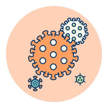 Coronavirus Bakteri 2019-nCoV izole vektör simgesi. İlaç işareti var. Tıbbi web sitesi ve uygulama tasarımı için grafik sembolü, logo, uygulama, UI