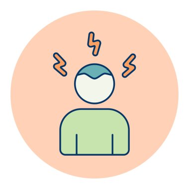 Roman Coronavirus belirtileri izole edilmiş vektör simgesini baş ağrısı yapar. Tıbbi web sitesi ve uygulama tasarımı için grafik sembolü, logo, uygulama, UI