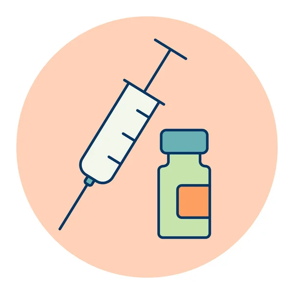 Medical Ampoule Syringe Isolated Vector Icon Medical Sign Graph Symbol — Stock Vector