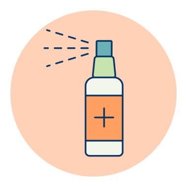 Anti bakteriyel dezenfektan spreyi, el dezenfektanı izole edilmiş vektör ikonu. Coronavirus. Tıbbi web sitesi ve uygulama tasarımı için grafik sembolü, logo, uygulama, UI