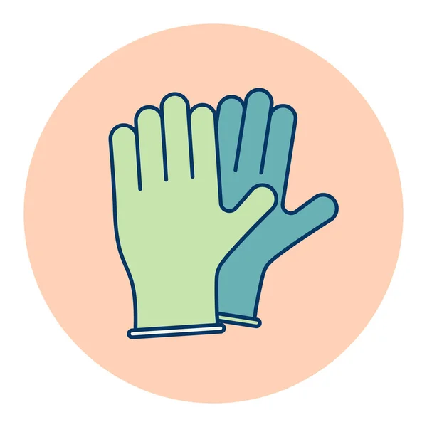 Medische Beschermende Rubberen Handschoenen Geïsoleerde Vector Icoon Coronavirus Grafiek Symbool — Stockvector