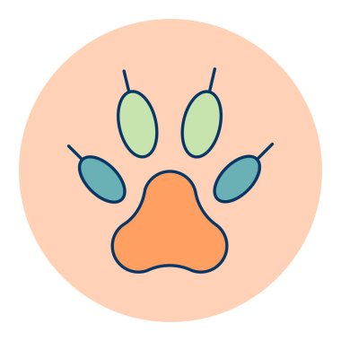 Yırtıcı pati vektörü izole edilmiş ikon. Evcil hayvan işareti. Evcil hayvan ve veteriner web sitesi ve uygulama tasarımı, logo, uygulama, UI için grafik sembolü