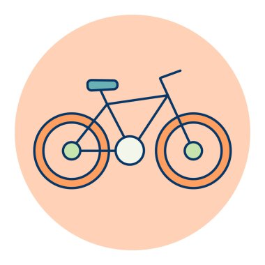 Bisiklet vektörü izole edilmiş simgesi. Kamp tabelası. Seyahat ve turizm web sitesi ve uygulama tasarımı, logo, uygulama, UI için grafik sembolü