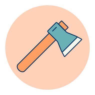 Balta ya da balta vektörü izole edilmiş simge. Kamp ve yürüyüş işareti. Seyahat ve turizm web sitesi ve uygulama tasarımı, logo, uygulama, UI için grafik sembolü