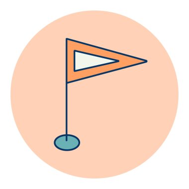 Bayrak GPS pin vektörü izole edilmiş simgesi. Navigasyon işareti. Seyahat ve turizm web sitesi ve uygulama tasarımı, logo, uygulama, UI için grafik sembolü