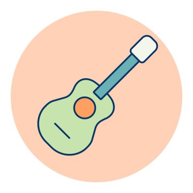 Klasik akustik gitar vektörü ikonu izole etti. Müzikal web sitesi ve uygulama tasarımı, logo, uygulama, UI için grafik sembolü
