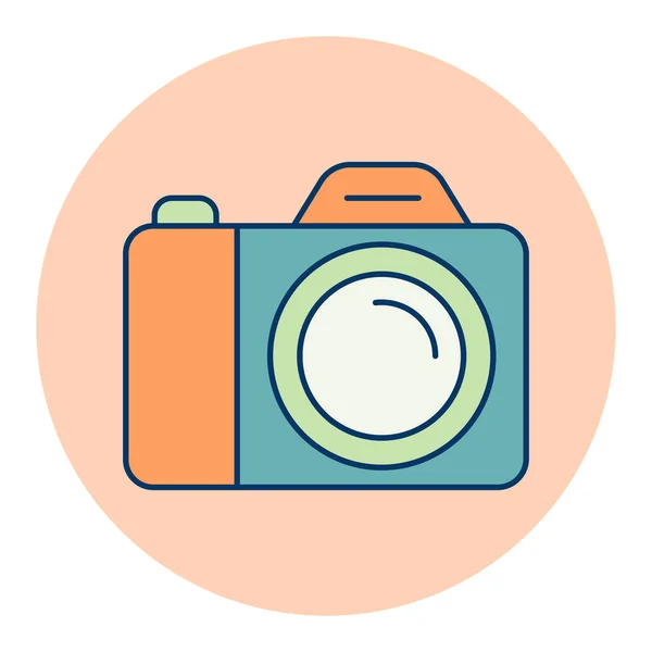 Camera Vector Geïsoleerd Pictogram Kampeer Wandelbord Grafiek Symbool Voor Foto — Stockvector