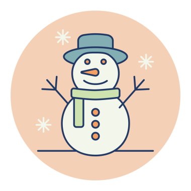 Noel Kardan Adam vektörü ikonu izole etti. Kış işareti. Seyahat ve turizm web sitesi ve uygulama tasarımı, logo, uygulama, UI için grafik sembolü