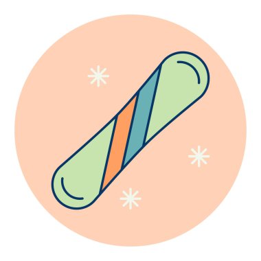 Snowboard vektörü simgeyi izole etti. Kış işareti. Seyahat ve turizm web sitesi ve uygulama tasarımı, logo, uygulama, UI için grafik sembolü