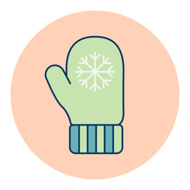 Kar tanesi eldiveni vektör izole ikonu. Kış işareti. Seyahat ve turizm web sitesi ve uygulama tasarımı, logo, uygulama, UI için grafik sembolü