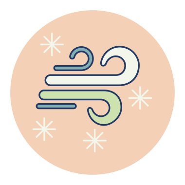 Kar fırtınası vektörü ikonu izole etti. Kış işareti. Seyahat ve turizm web sitesi ve uygulama tasarımı, logo, uygulama, UI için grafik sembolü