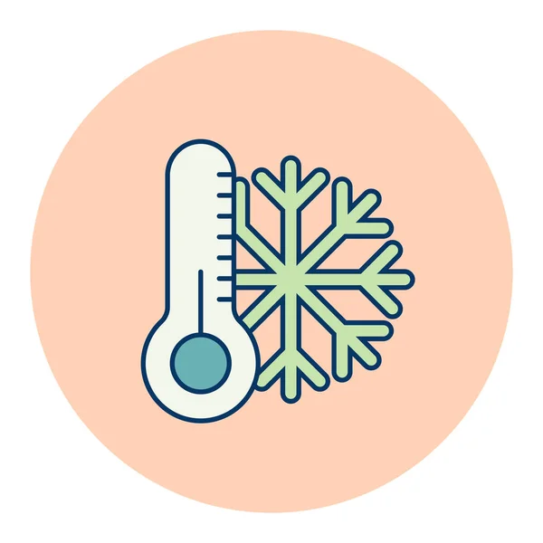 Thermometer Und Schneeflockenvektor Isoliert Symbol Thermometer Kalt Winterzeichen Grafik Symbol — Stockvektor